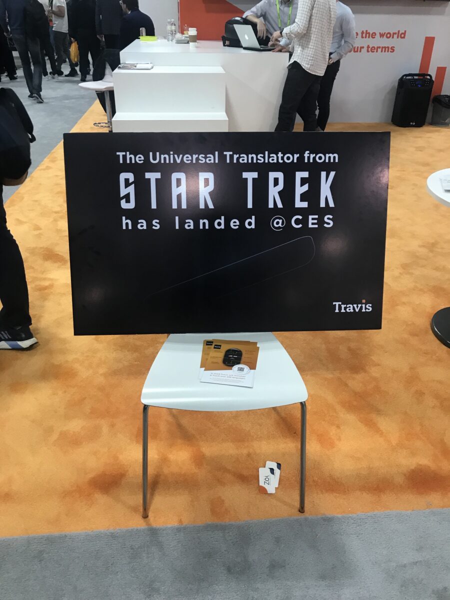 Travis Touch universal translator exhibit at CES 2019 connecting Star Trek technology with real-world communication
