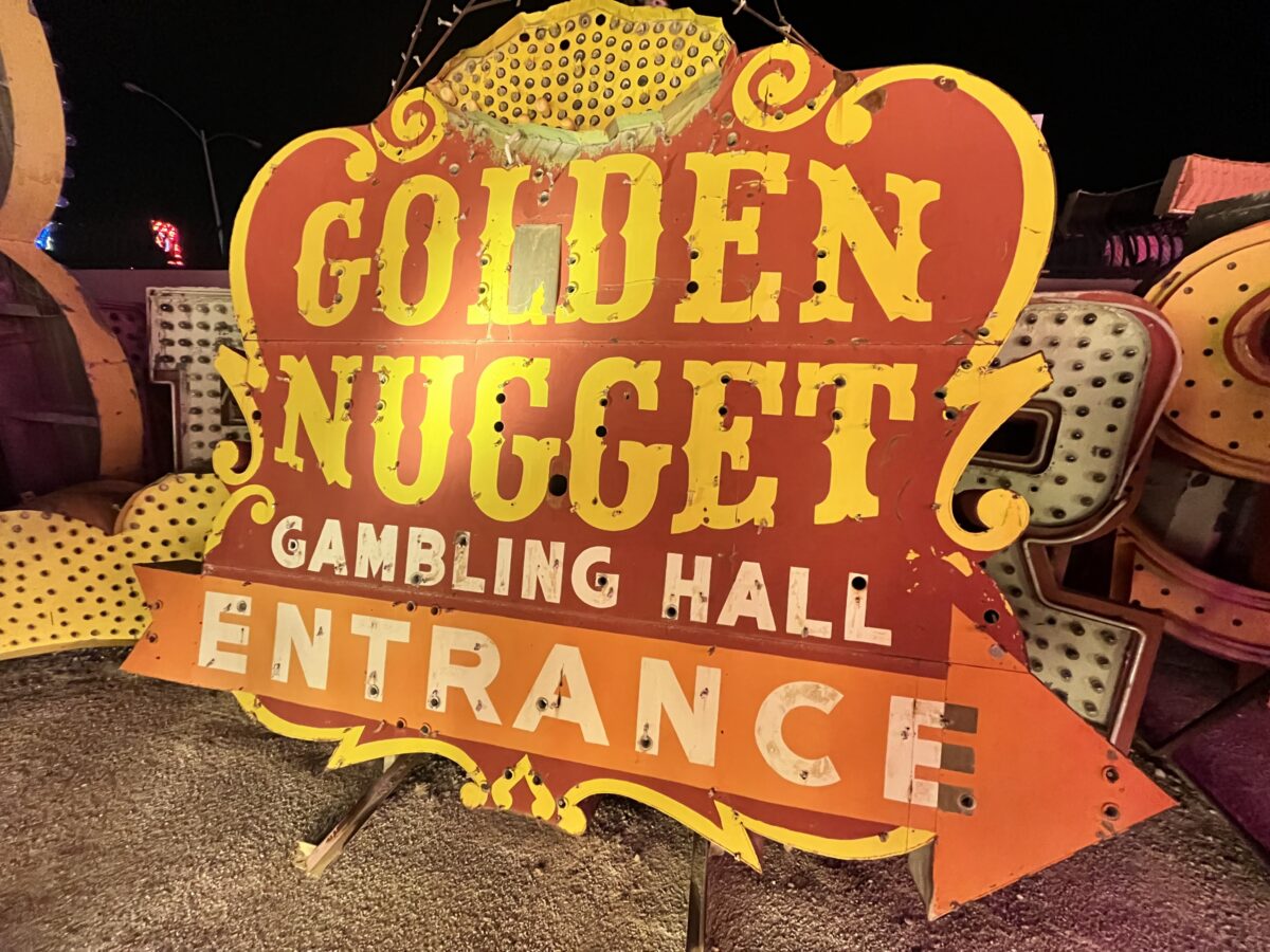 Golden Nugget sign at the Neon Museum in Las Vegas