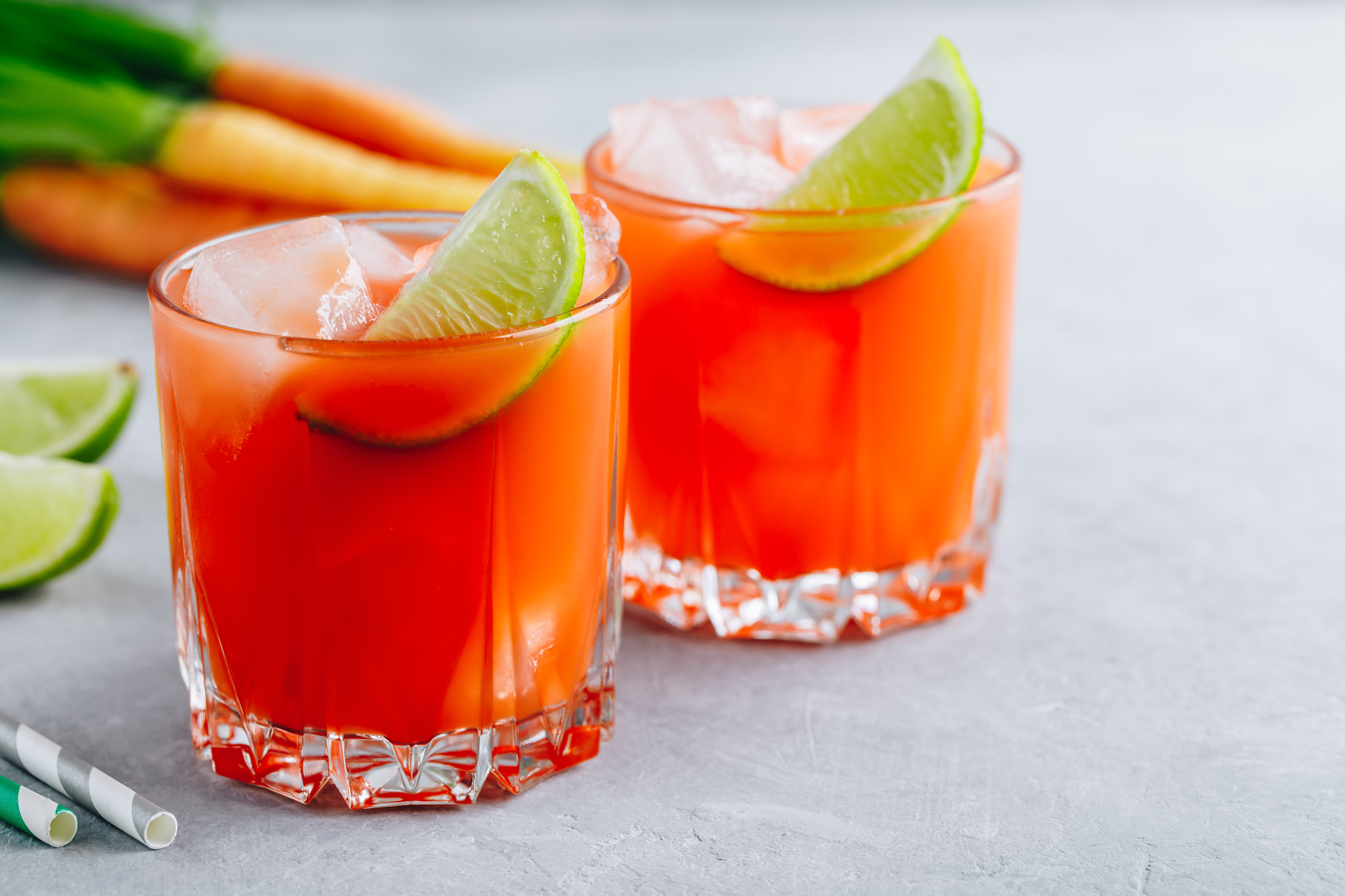 DG Speaks - Food - Tito's Vodka Carrot Ginger Margarita cocktail with lime in glass