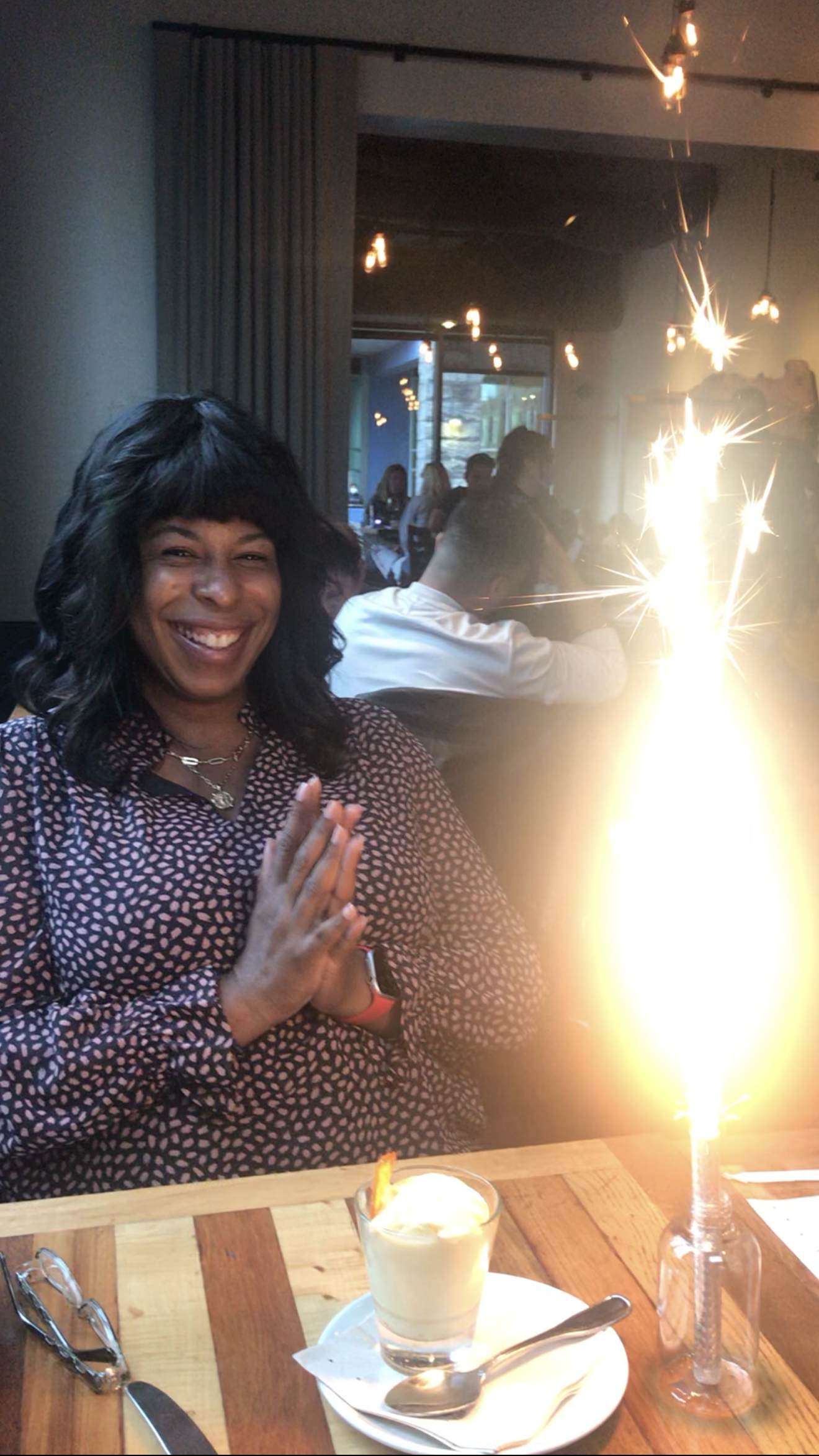 Makes Me Feel Celebrated - My birthday in Seattle where server surprised me with cake and sparklers