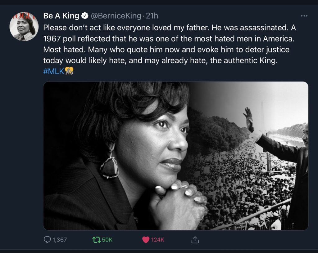 DG Speaks - Analysis - Holidays - Bernice King discusses her father’s challenges on Twitter