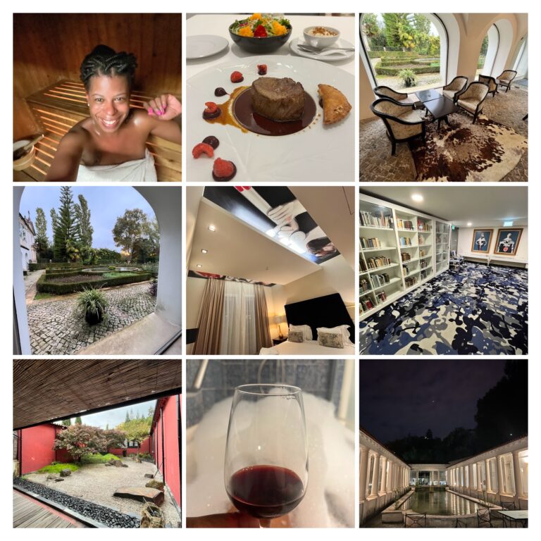 Quinta das Lágrimas Collage of Mercedes Enjoying the Beautiful Space