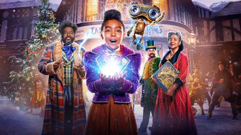 Jingle Jangle Netflix poster featuring main characters smiling