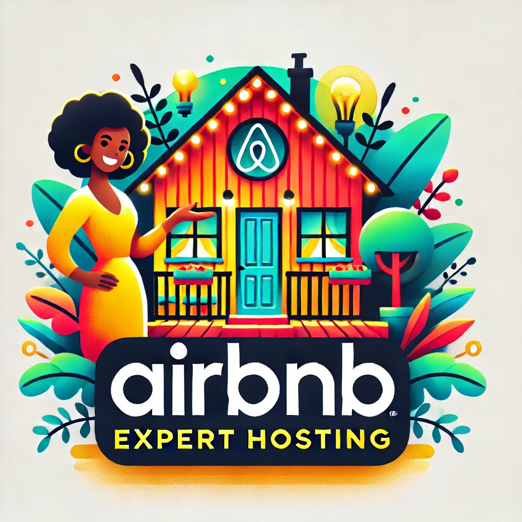 Airbnb Expert Hosting Logo featuring a Black woman host