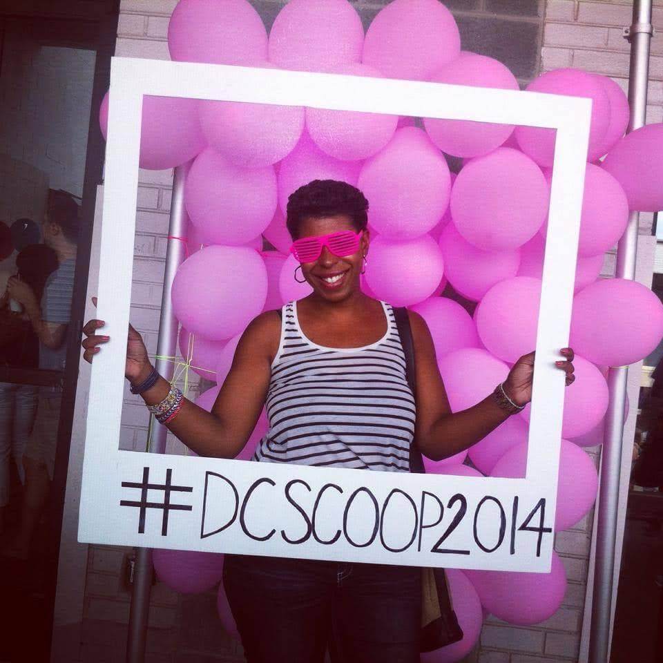 Visitor having a blast at the DC Scoop Ice Cream Event at Union Market.