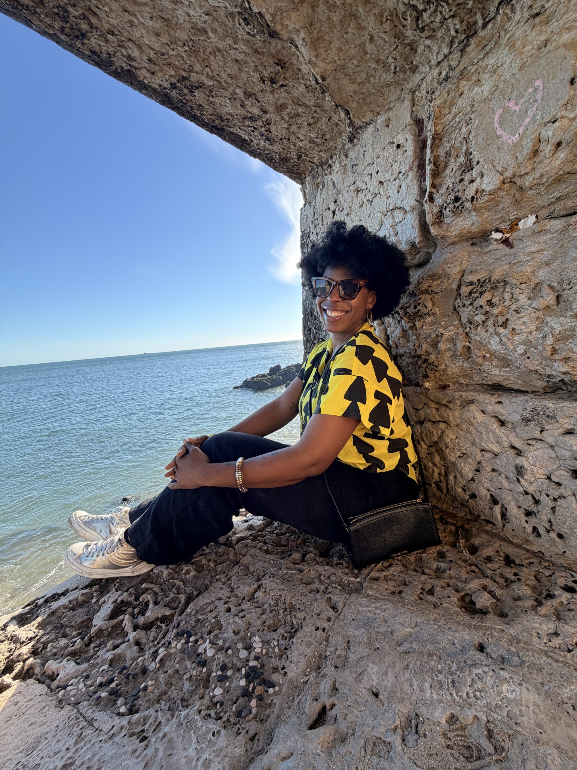 Mercedes enjoying the view along the coast in Caxias