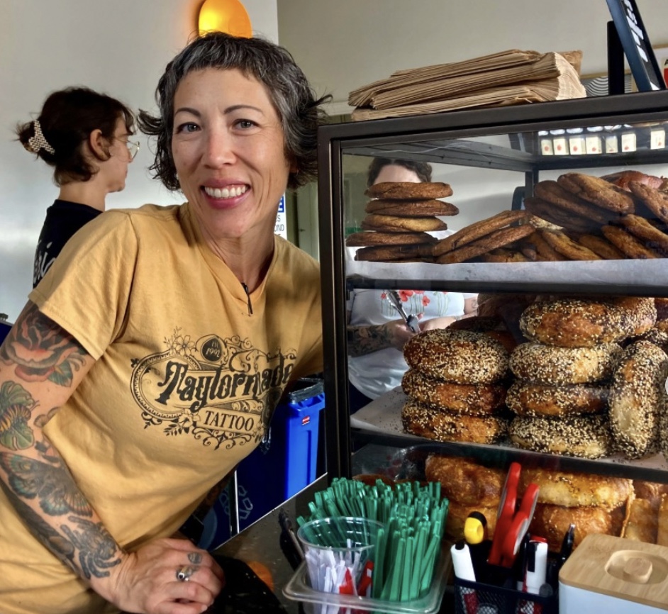 Cheryl Storms at her shop New Wave Bagel