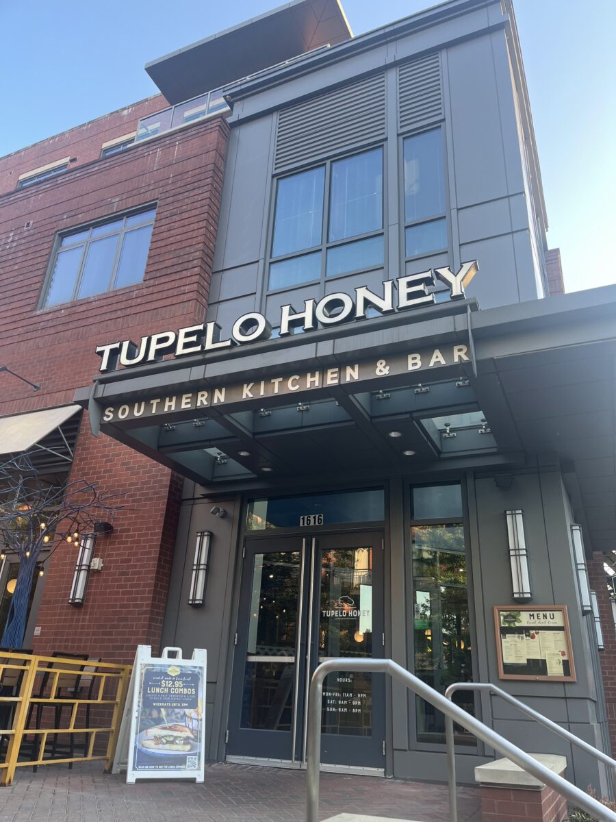 Southern Food. Tupelo Honey in Arlington, Virginia entrance.
