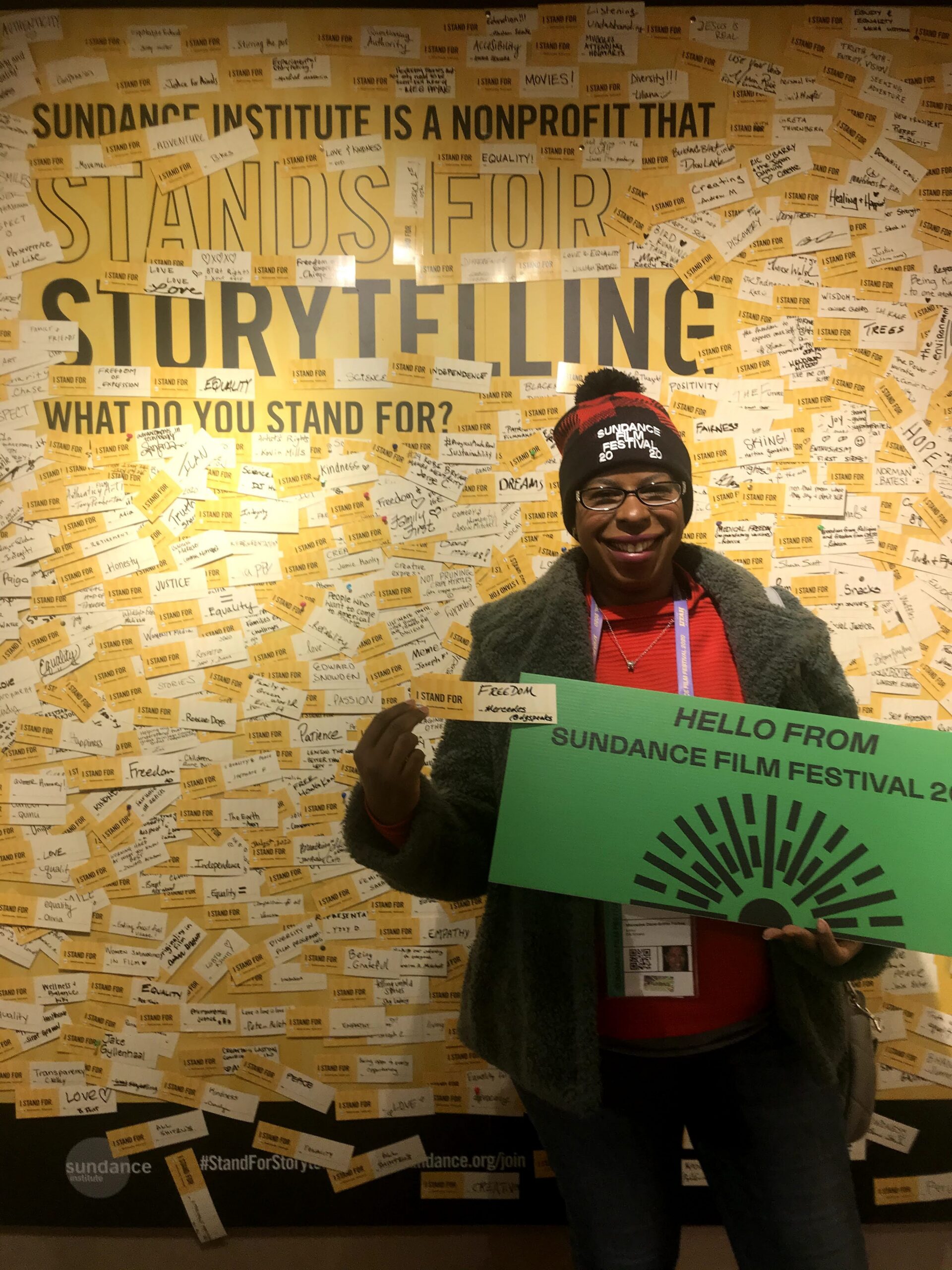 Mercedes Diane Griffin Forbes having fun at the Sundance Film Festival