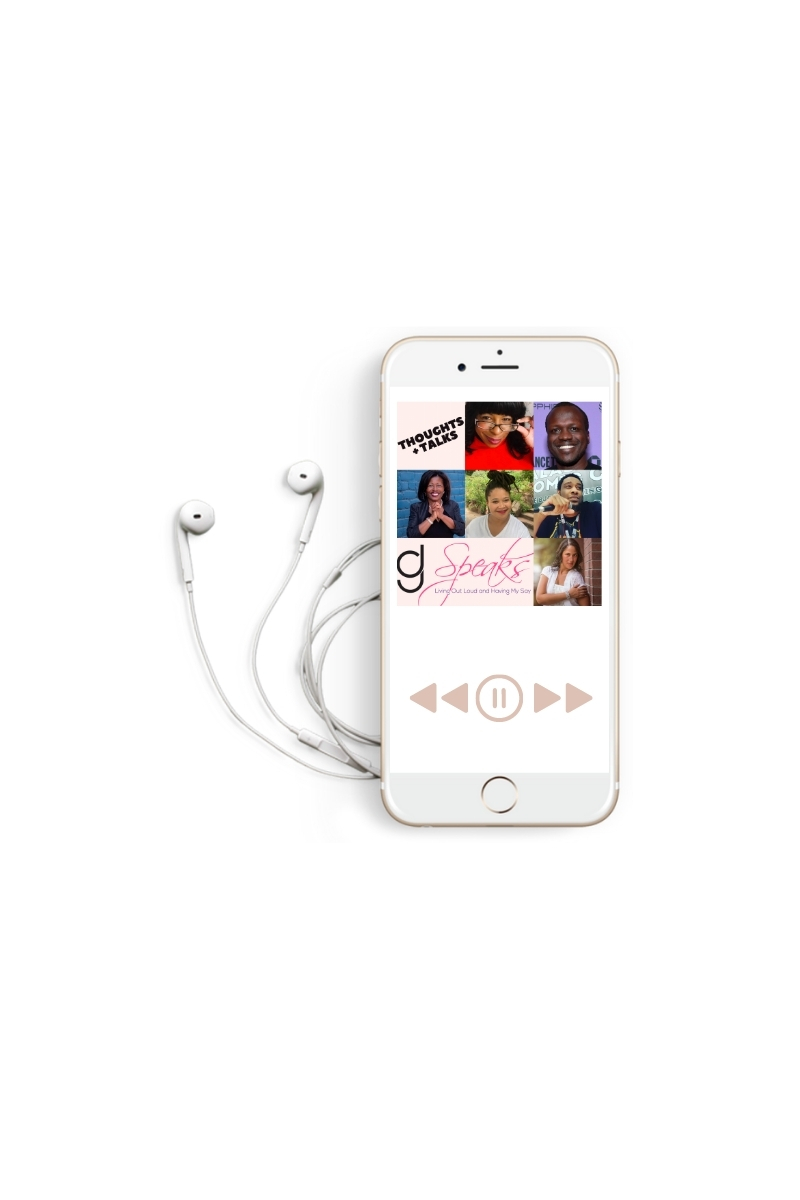 iPhone showing DG Speaks Thoughts and Talks Podcast
