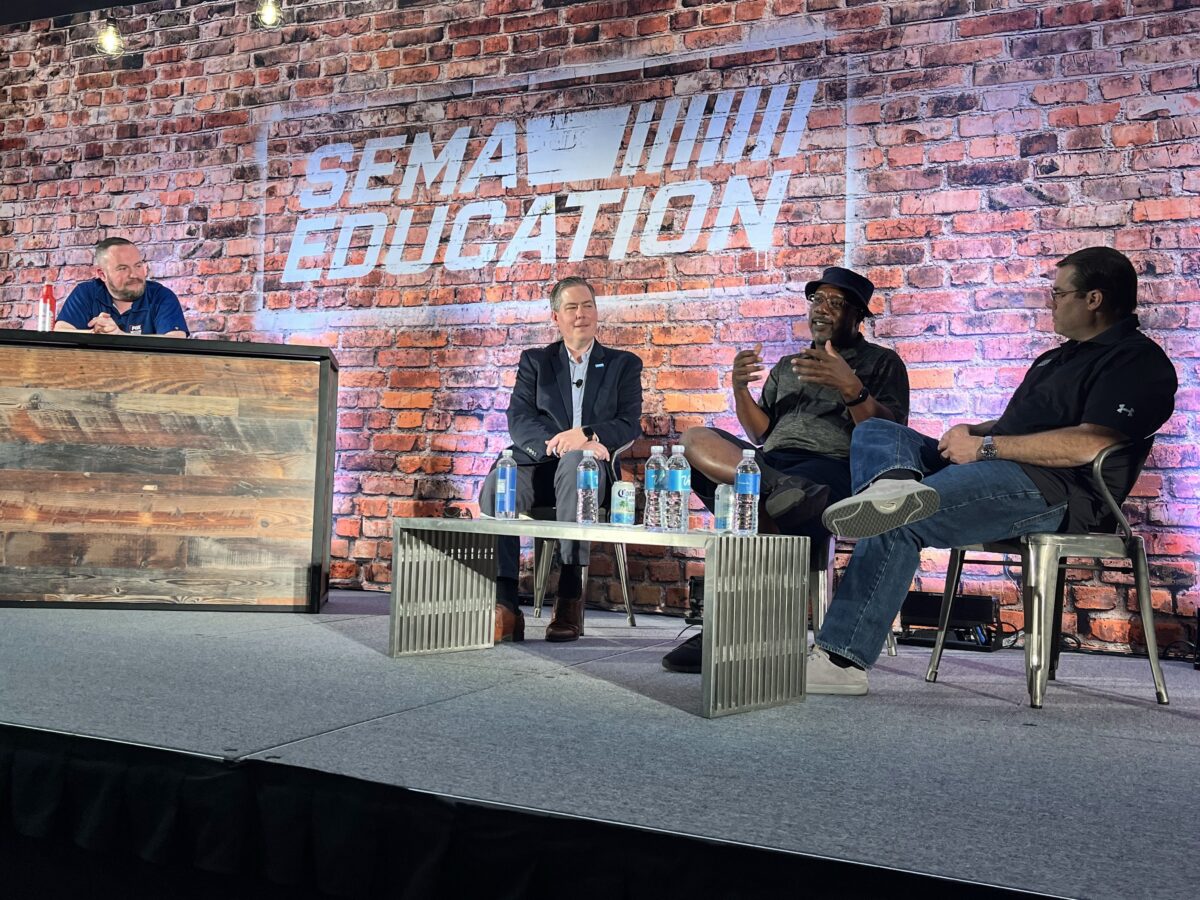 JK Jones, Editor of Diesel Power Magazine, speaking on panel at SEMA Show