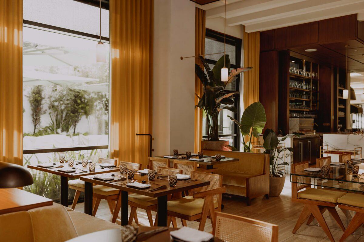 Dining room at Salt & The Cellar inside ette hotel in Orlando