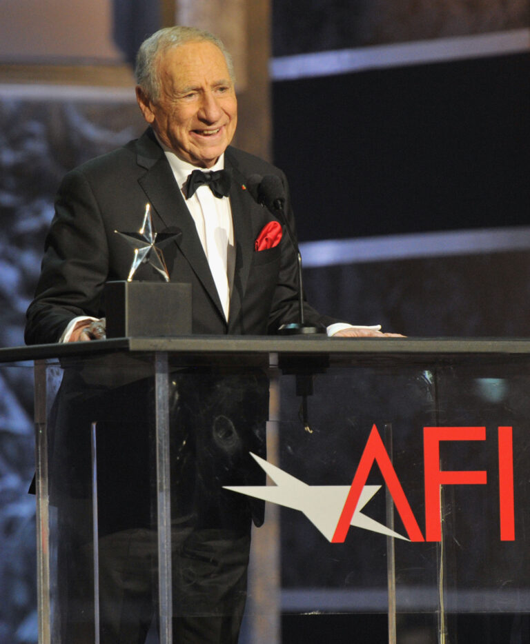 Mel Brooks speaks at the American Film Institute’s 41st Life Achievement Award ceremony in Hollywood in 2013.