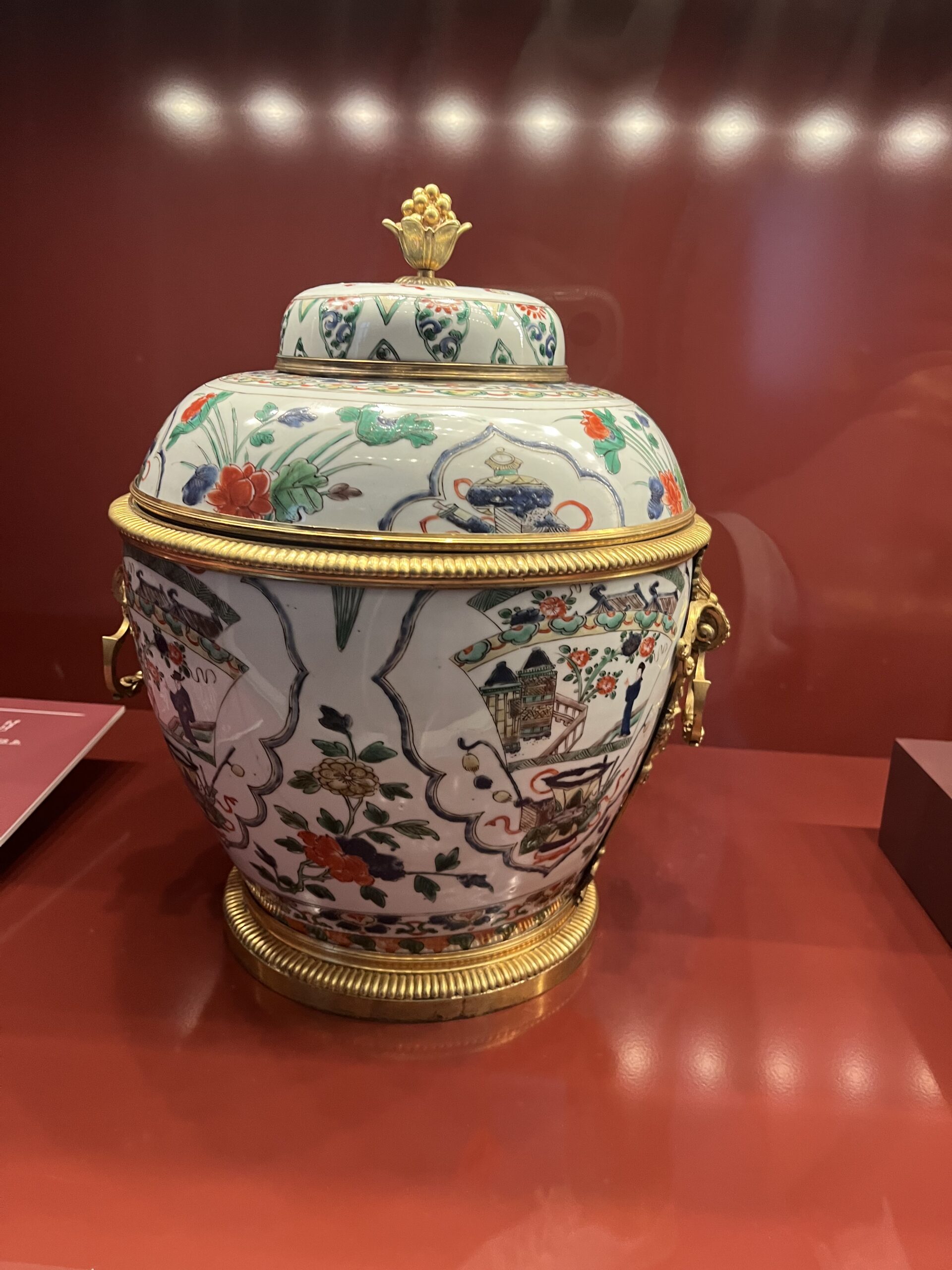 Decorative porcelain vessel displayed at the Munich Residenz