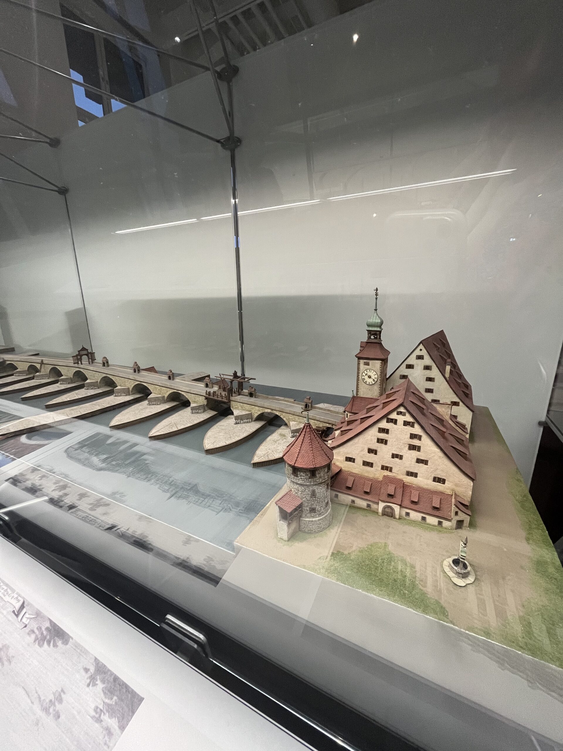 Architectural model of Regensburg Stone Bridge at the Deutsches Museum Munich