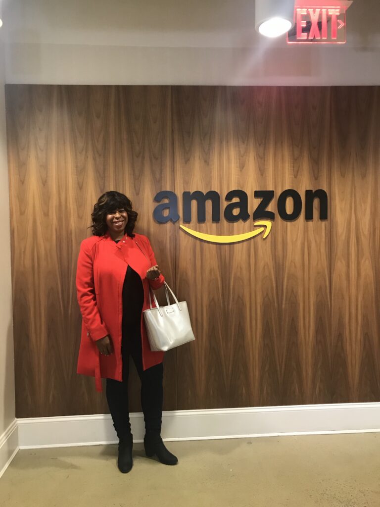 Mercedes Forbes visiting an Amazon office while exploring opportunities for women and minority-owned businesses