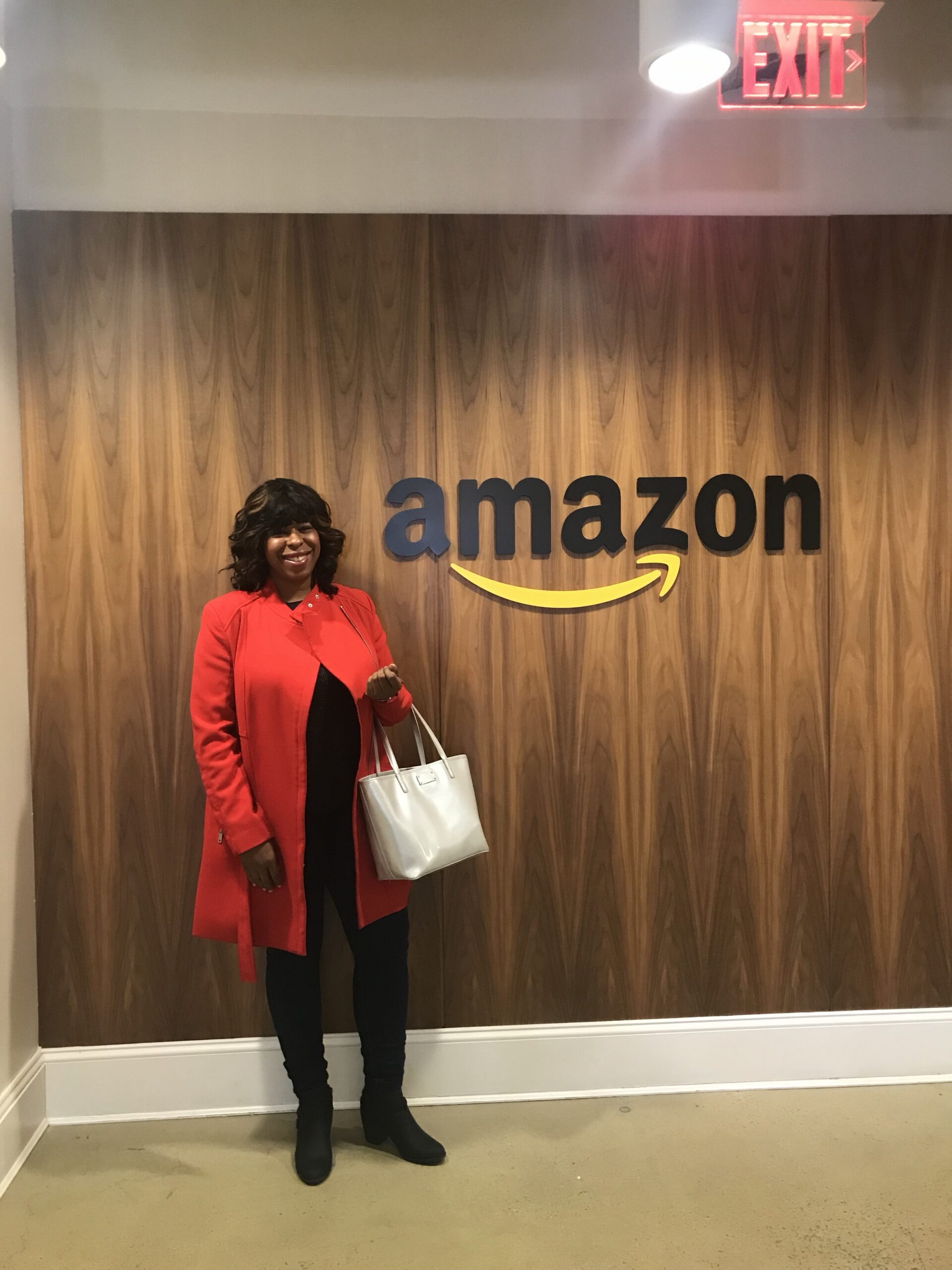 Mercedes Forbes visiting an Amazon office while exploring opportunities for women and minority-owned businesses