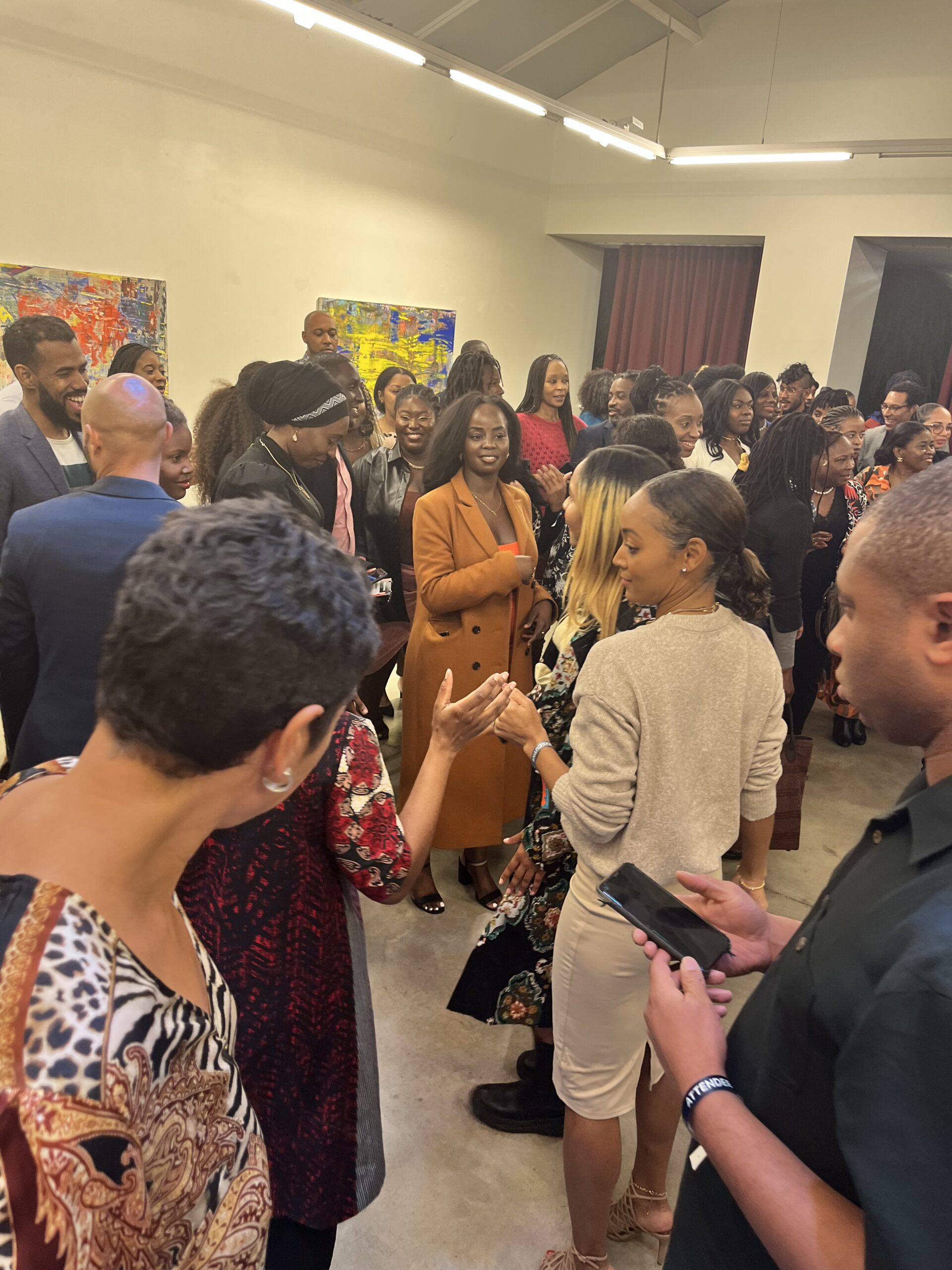 Black founders, entrepreneurs, and technology professionals networking at a Black tech meetup during Web Summit Lisbon