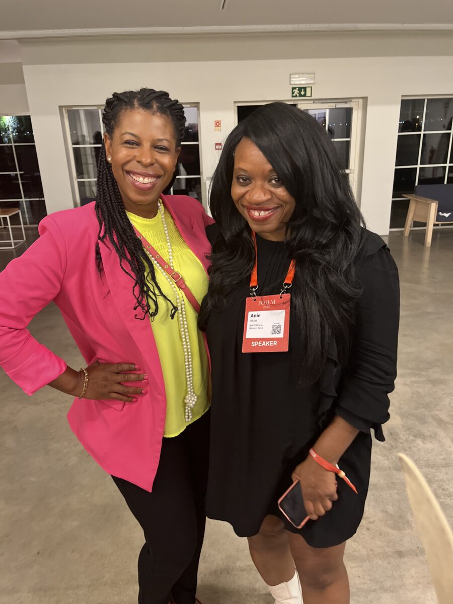 African Innovation at Web Summit: The Ideas the World Can’t Afford to Ignore - Mercedes Diane Griffin Forbes with Anie Akpe, founder of Africa Tech Summit, at Web Summit Lisbon