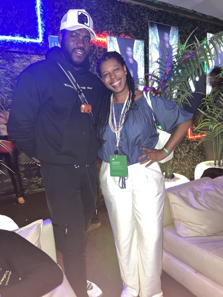 Mercedes Diane Griffin Forbes with Martins at a Night Summit networking event during Web Summit Lisbon