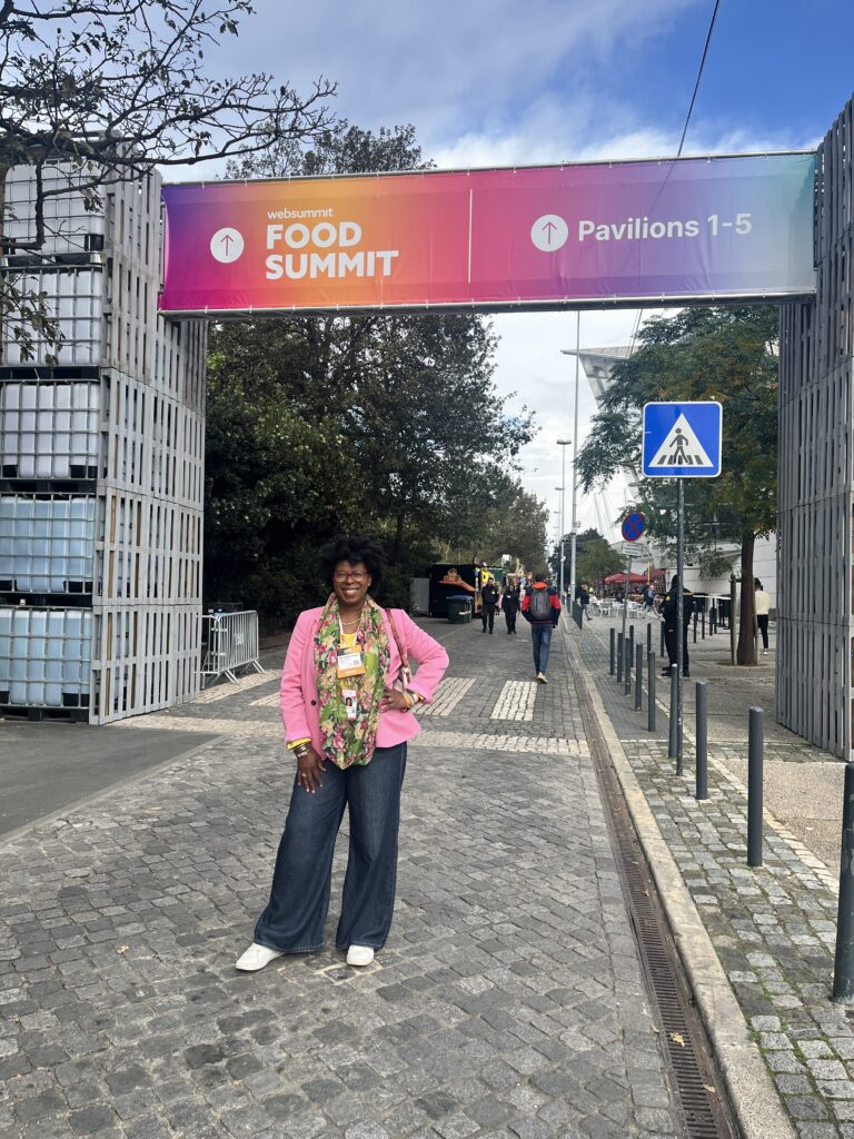 DG Speaks founder Mercedes Diane Griffin Forbes attending a keynote presentation from the audience at Web Summit 2022 in Lisbon. As accredited media, she covered technology, entrepreneurship, sustainability, artificial intelligence, and innovation throughout the conference.