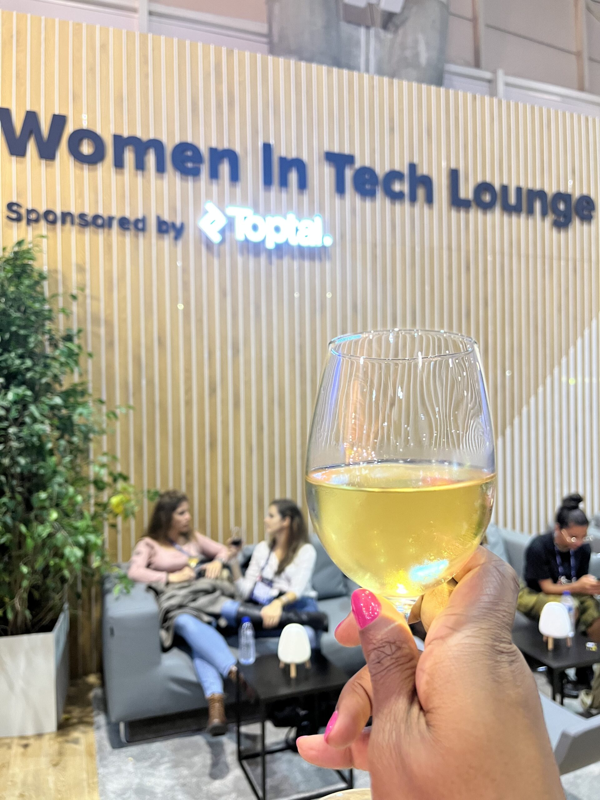 Wine reception inside the Women in Tech Lounge at Web Summit Lisbon