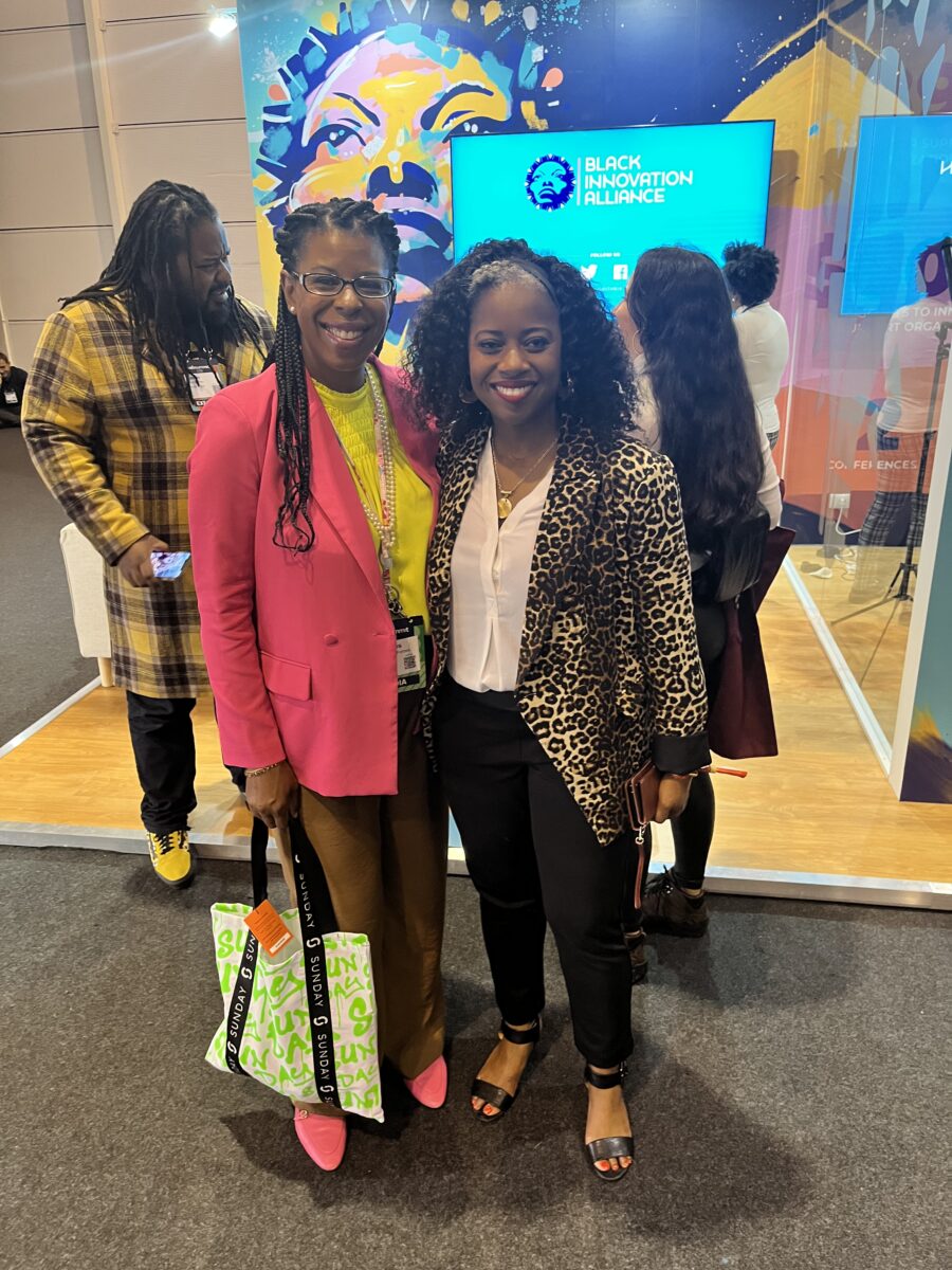 Mercedes Diane Griffin Forbes with Kelly Burton, Founder and CEO of Black Innovation Alliance, at Web Summit Lisbon