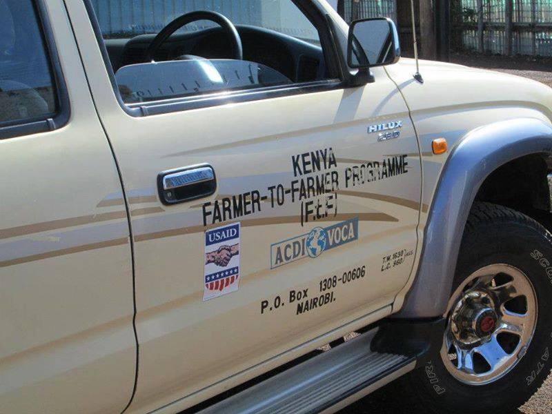 USAID Farmer-to-Farmer program vehicle operated by ACDI/VOCA during Mercedes Diane Griffin Forbes' consulting assignment in Kenya.
