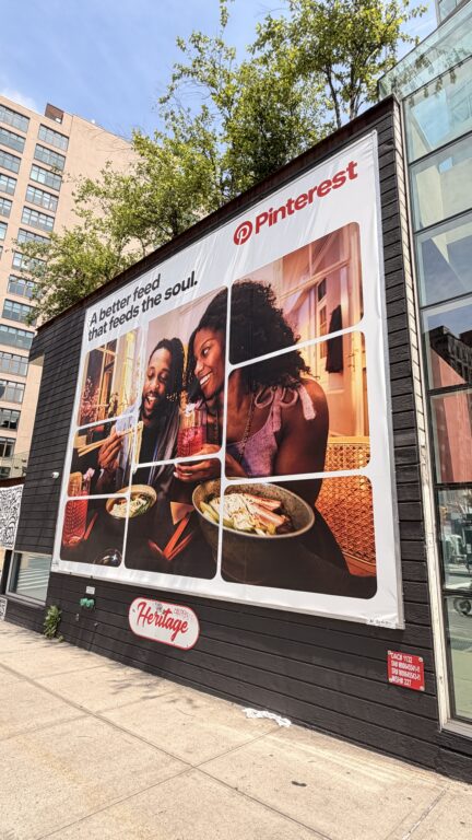 Pinterest billboard reading A Better Feed That Feeds the Soul in New York City