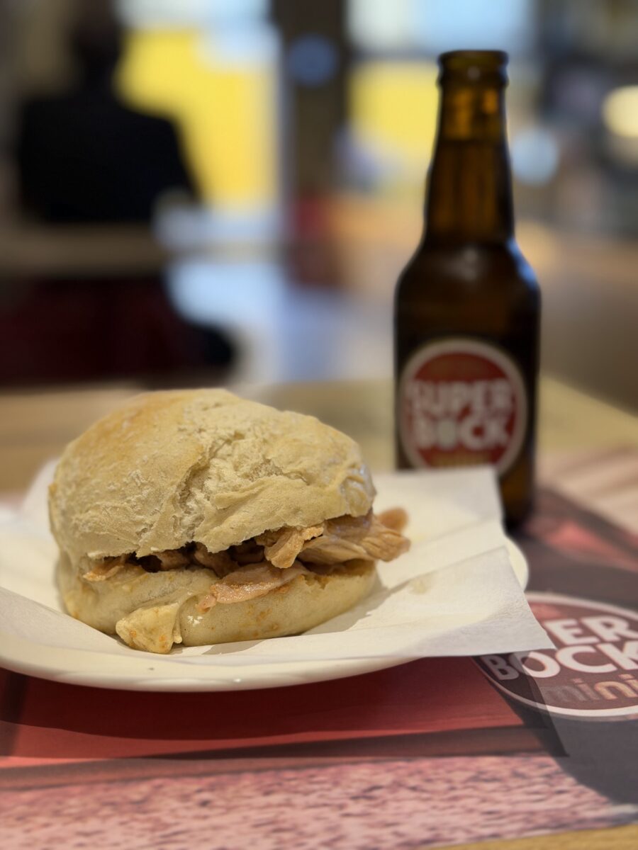 first bifana in Portugal came with a mini Super Bock at Espaço 77 in Porto, all for €2.50